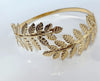 Elegant Leaf gold Tone arm cuff for women