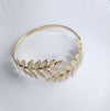 Elegant Leaf gold Tone arm cuff for women