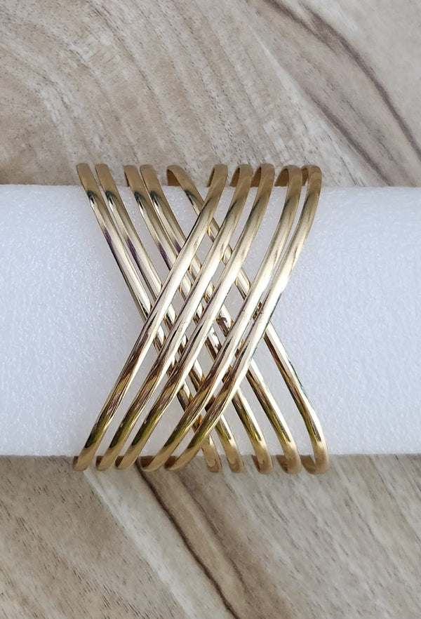 Unique trendy Layered handcuff for women